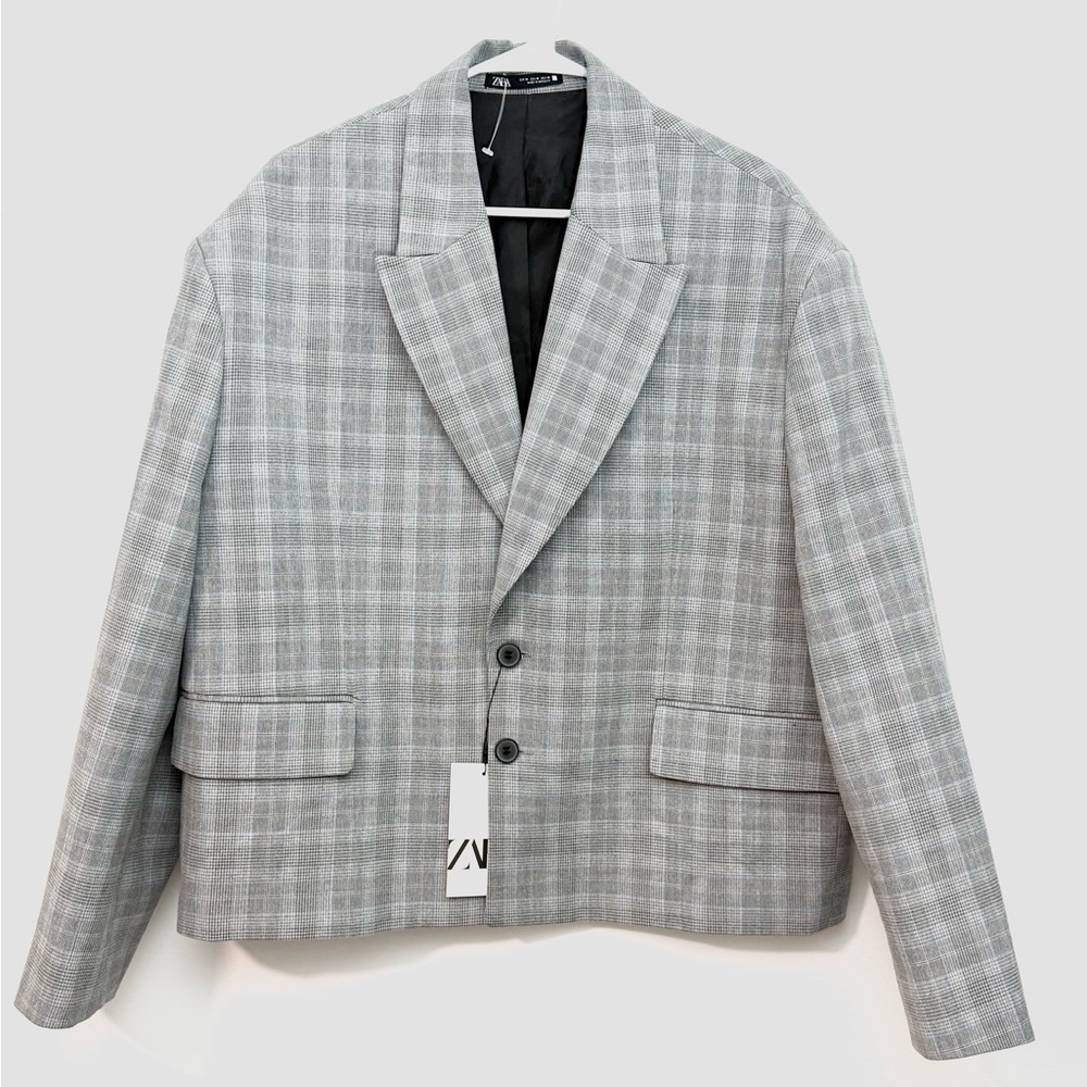 Zara Plaid Oversized Blazer